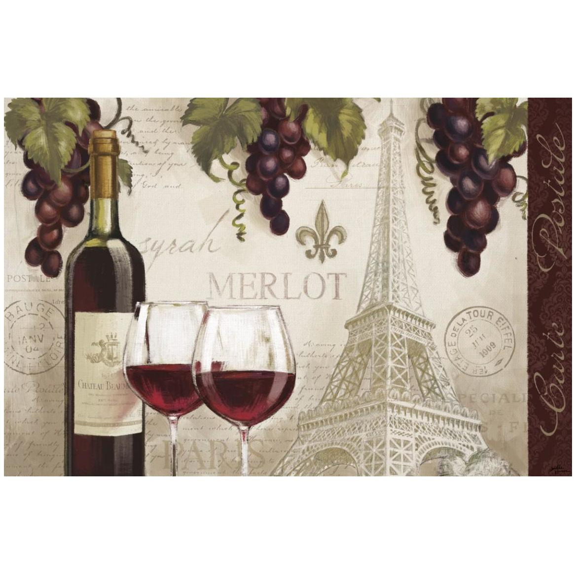 Wine in Paris II -Paper Art-50&quotx34"