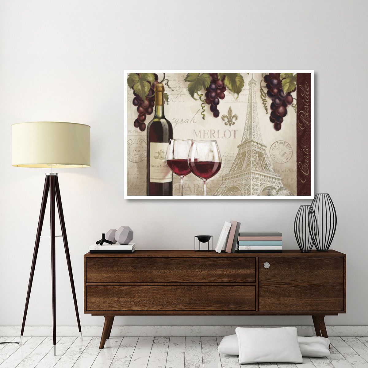 Wine in Paris II -Paper Art-62&quotx42"