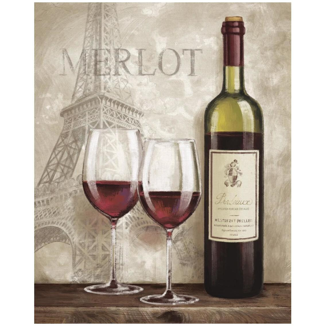 Wine in Paris III -Paper Art-24&quotx30"