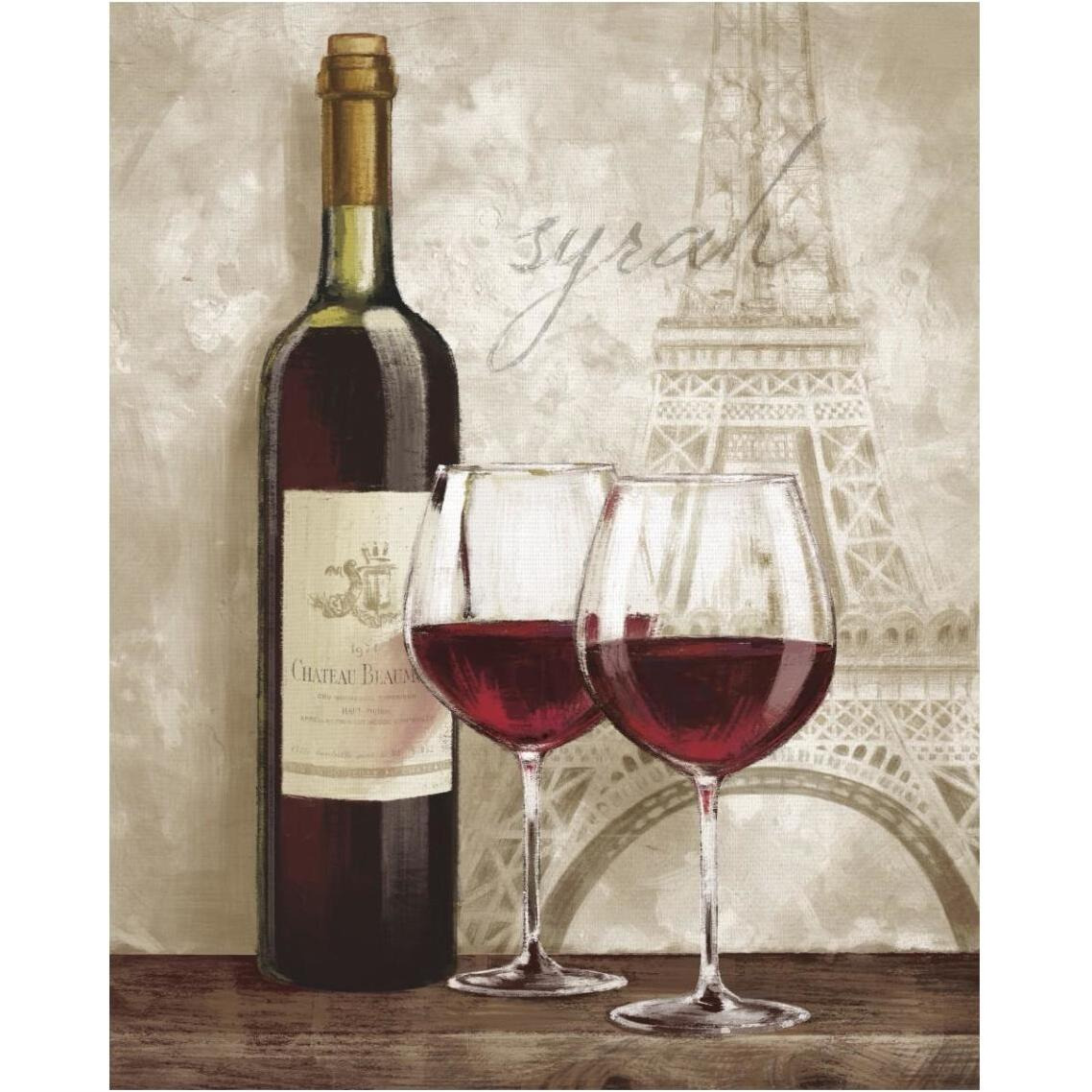Wine in Paris IV -Paper Art-30&quotx37"