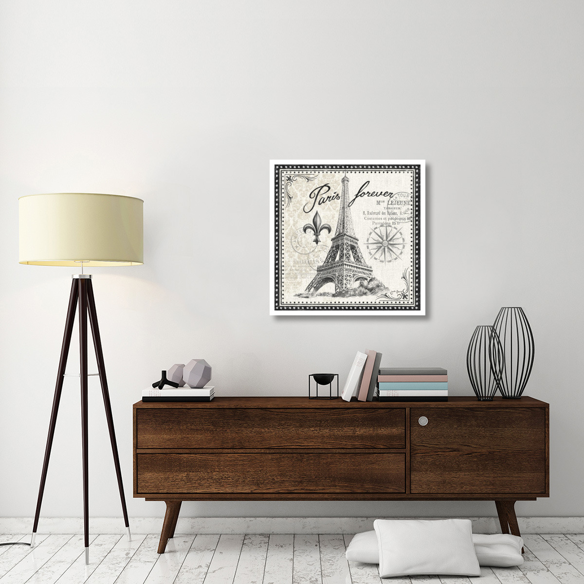 Bonjour Paris III Dark -Paper Art-32&quotx32"