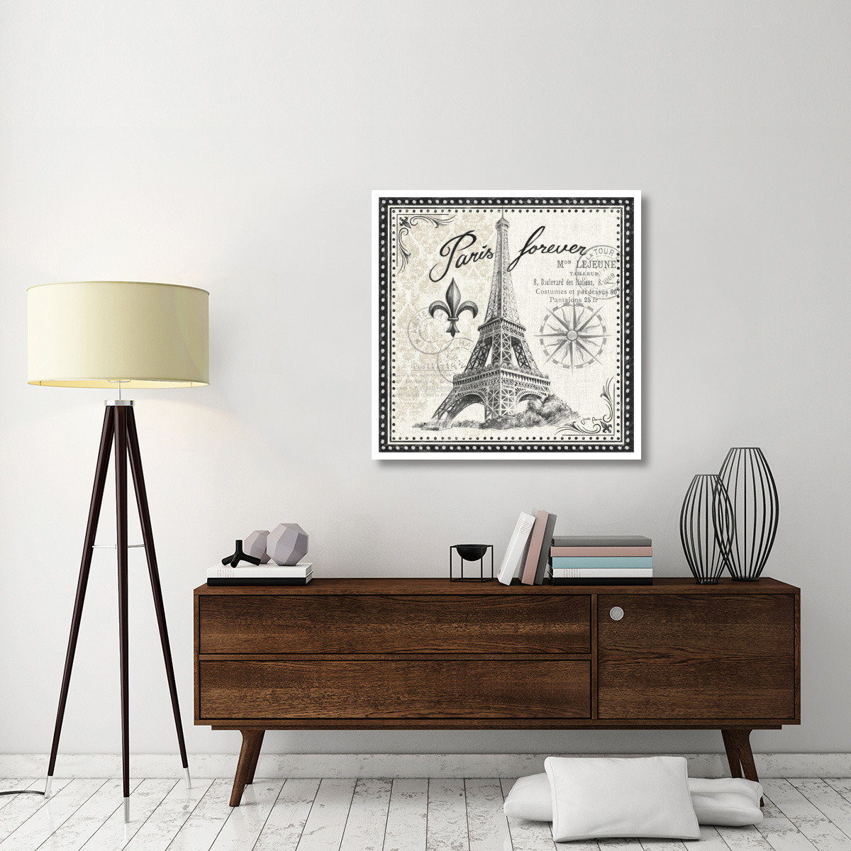 Bonjour Paris III Dark -Paper Art-38&quotx38"