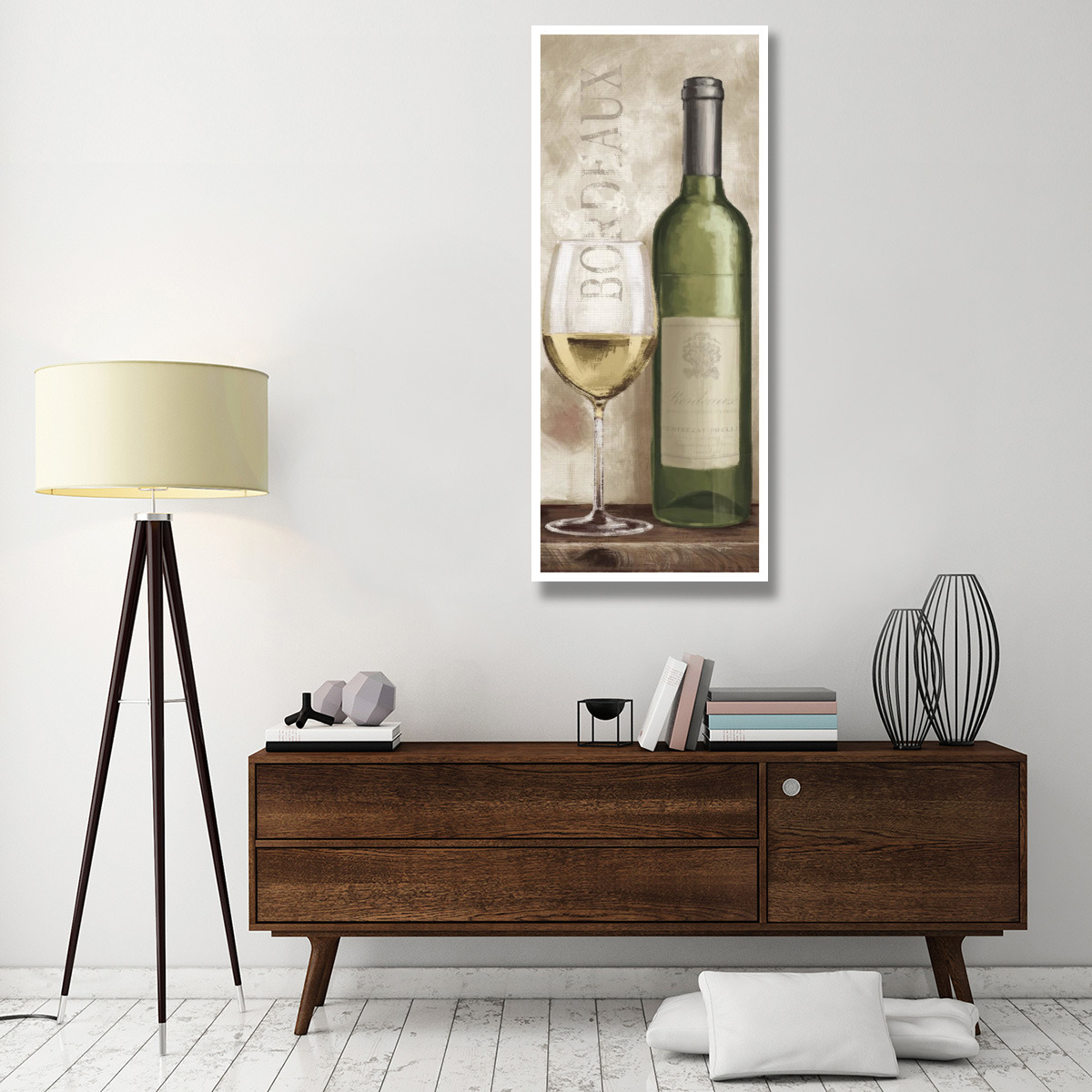 Wine in Paris V White Wine -Paper Art-26&quotx62"