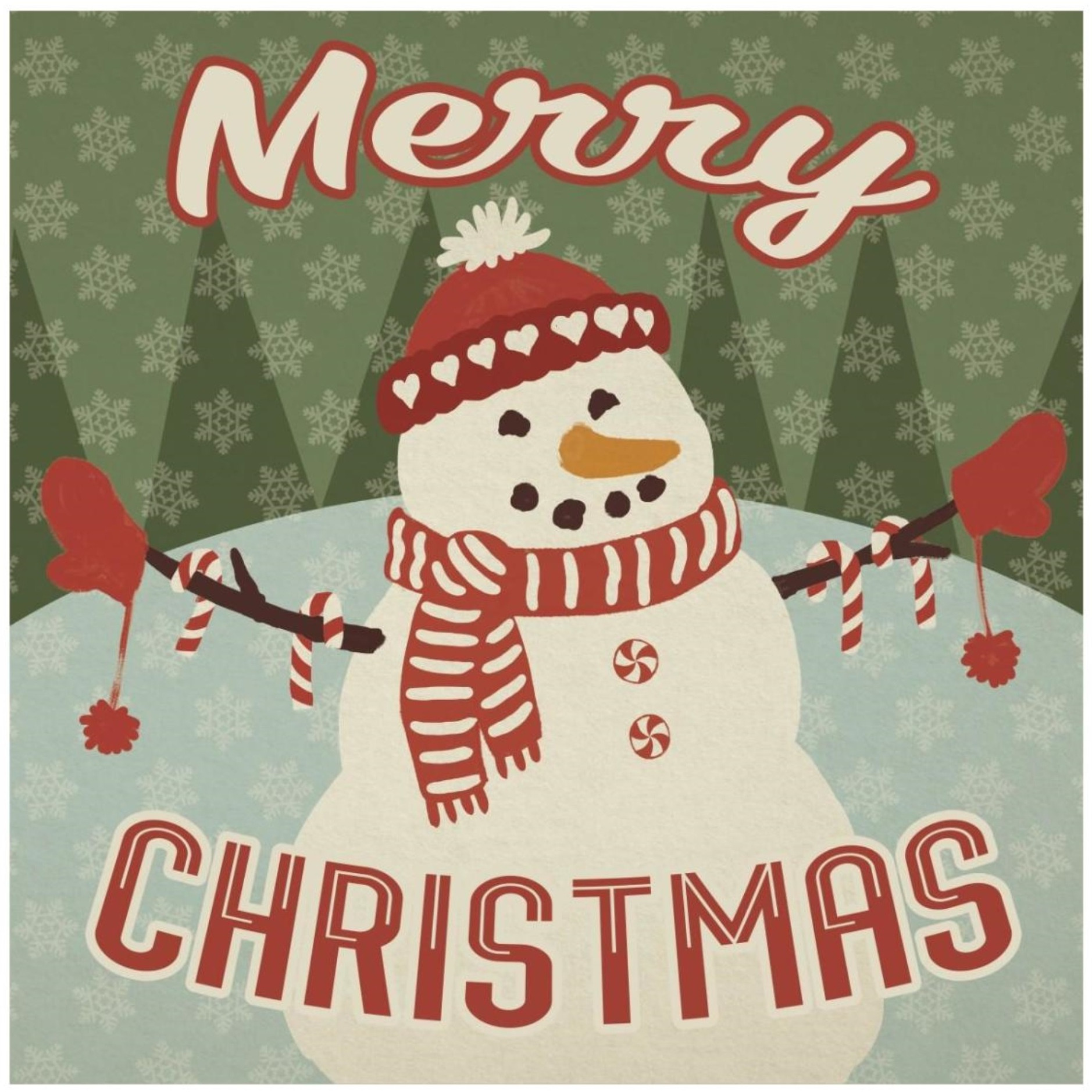 Retro Christmas VII Merry Christmas -Paper Art-26&quotx26"