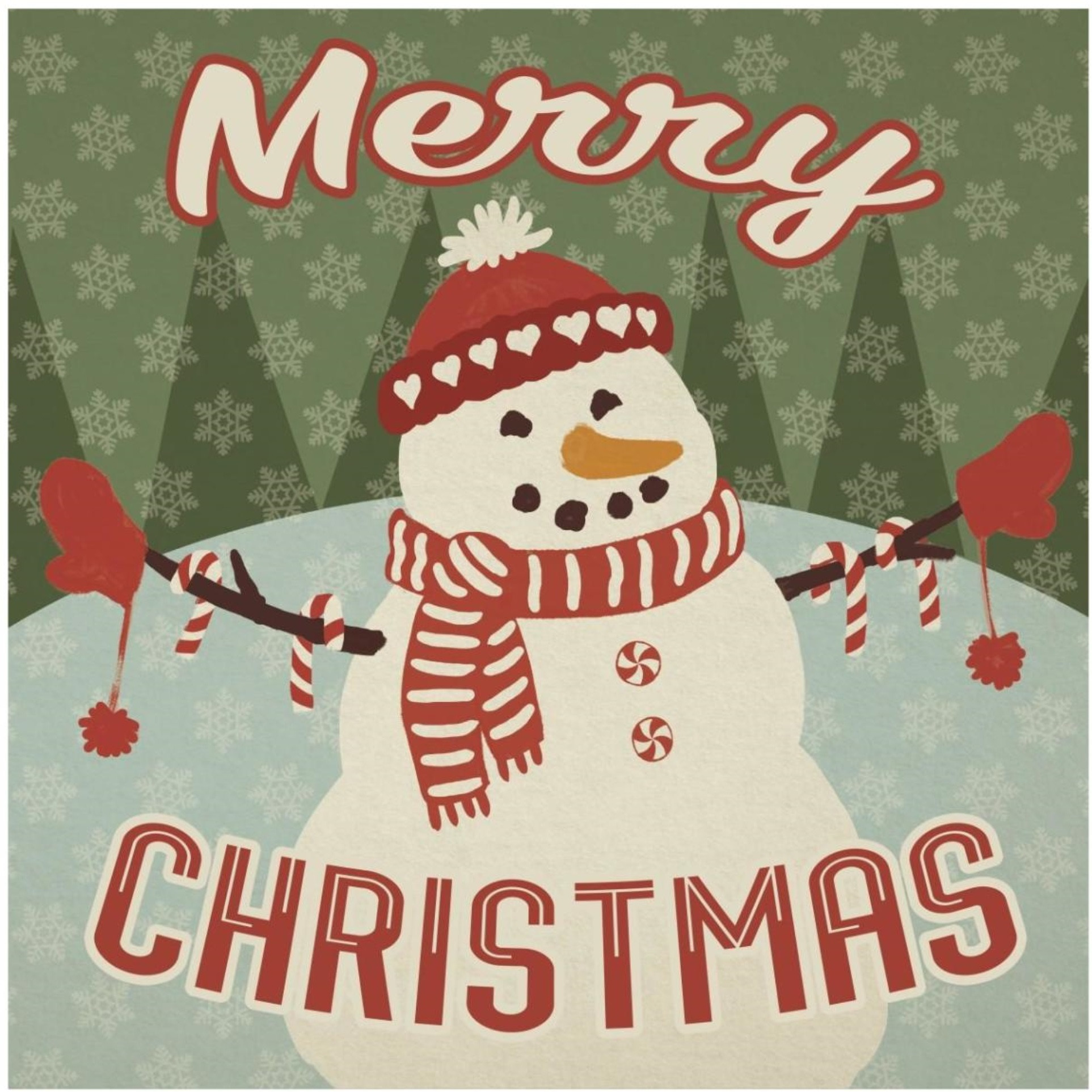 Retro Christmas VII Merry Christmas -Paper Art-42&quotx42"