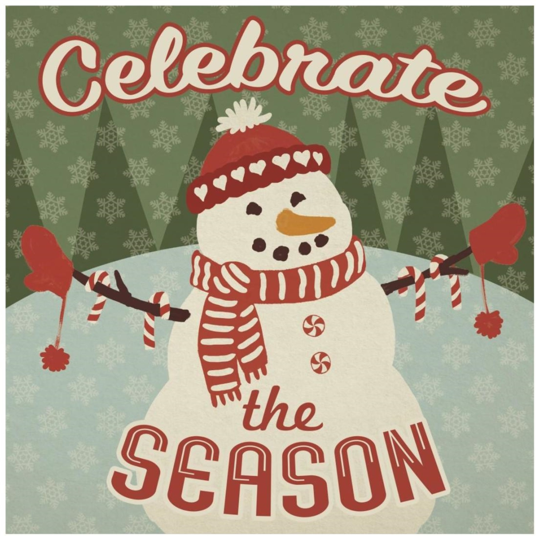 Retro Christmas VII Celebrate the Season -Paper Art-20&quotx20"