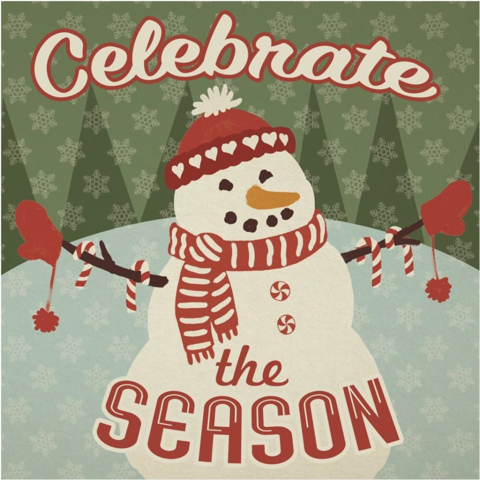 Retro Christmas VII Celebrate the Season -Paper Art-38&quotx38"