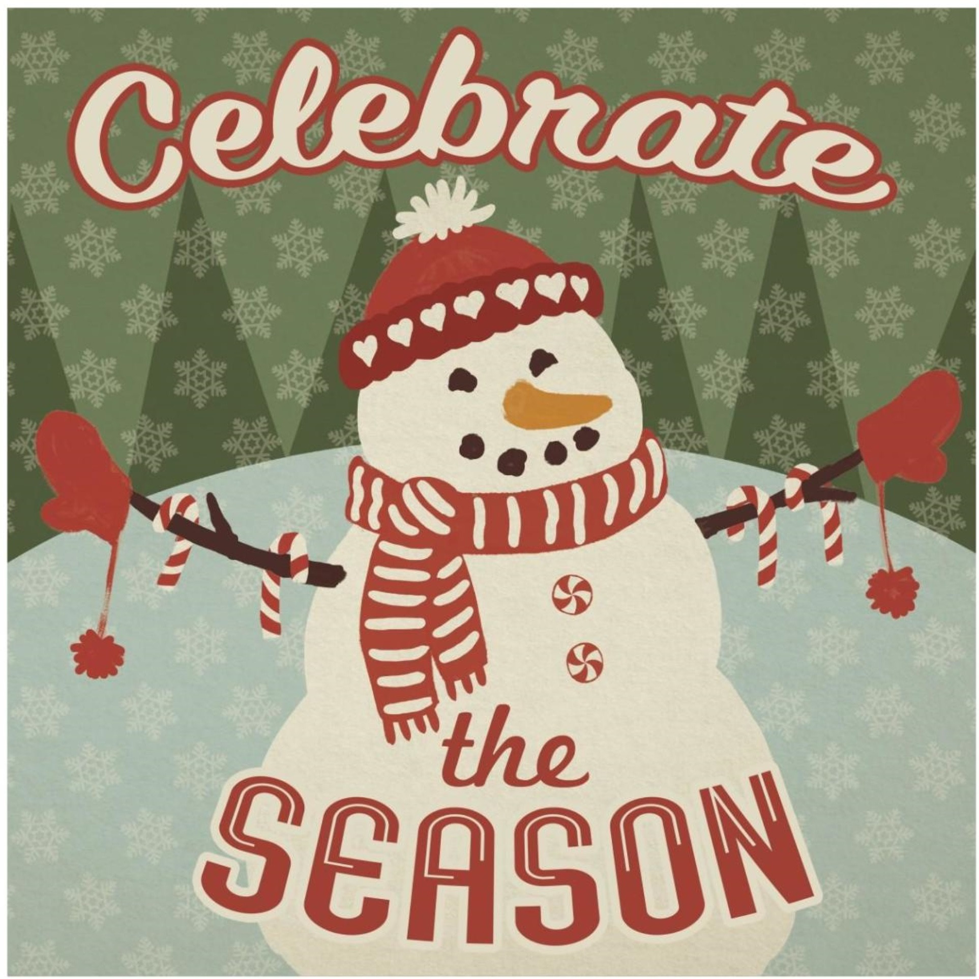 Retro Christmas VII Celebrate the Season -Paper Art-42&quotx42"
