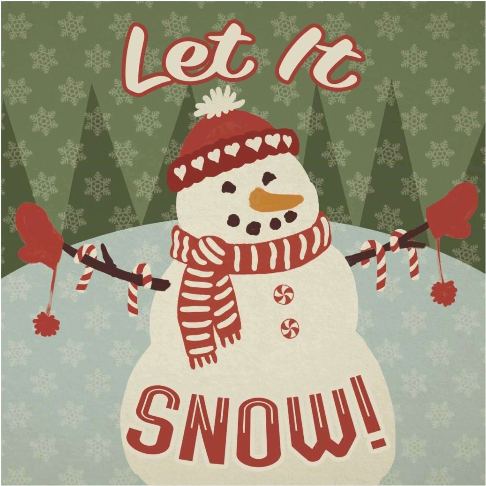 Retro Christmas VII Let It Snow -Paper Art-38&quotx38"