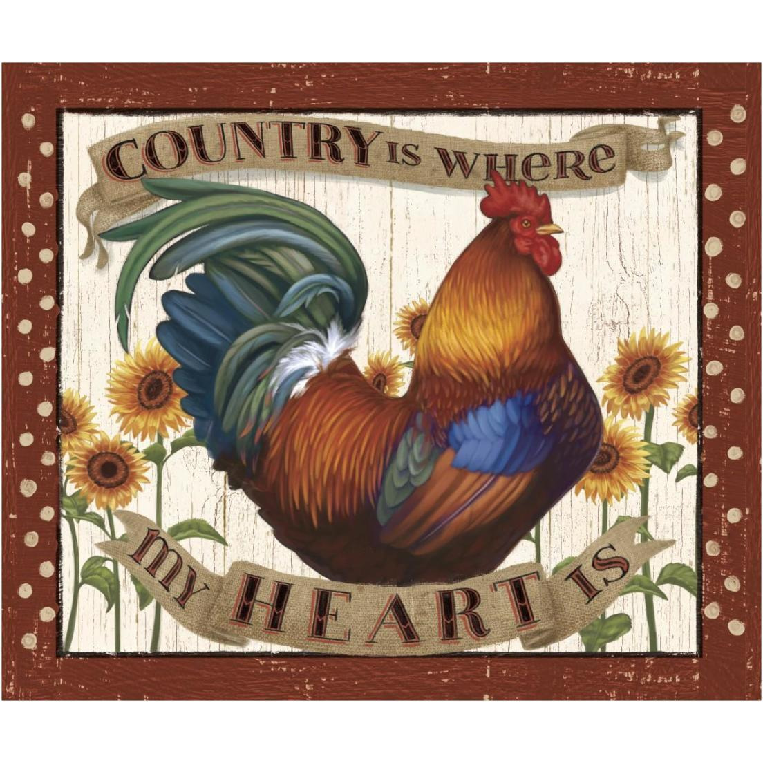 Country Heart I Dots v2 -Paper Art-24&quotx20.48"