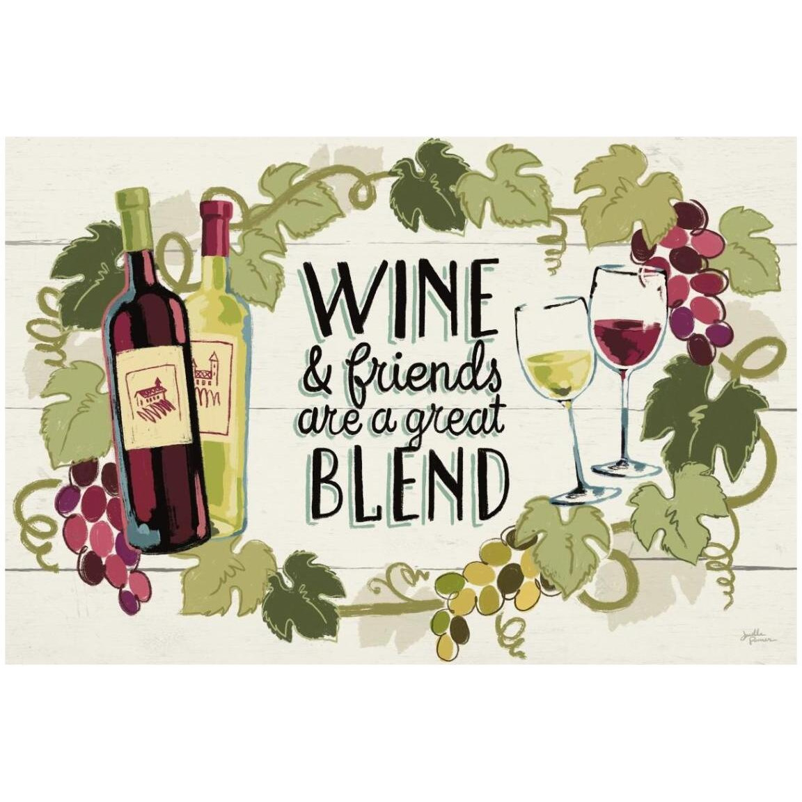 Wine and Friends I -Paper Art-20&quotx14"