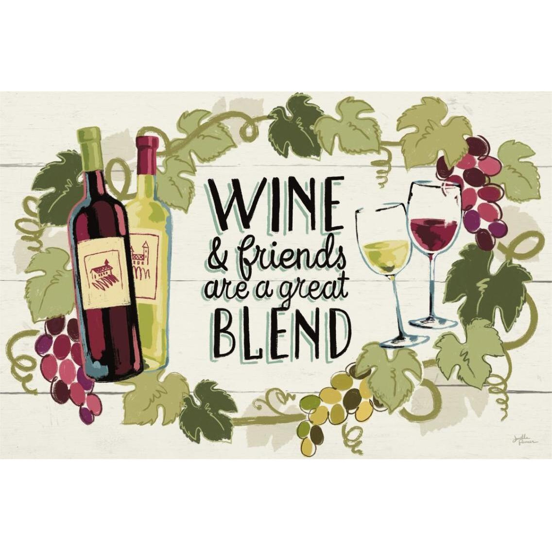 Wine and Friends I -Paper Art-38&quotx26"