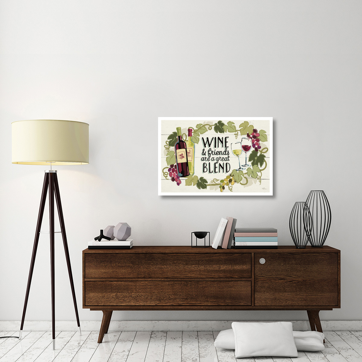 Wine and Friends I -Paper Art-38&quotx26"