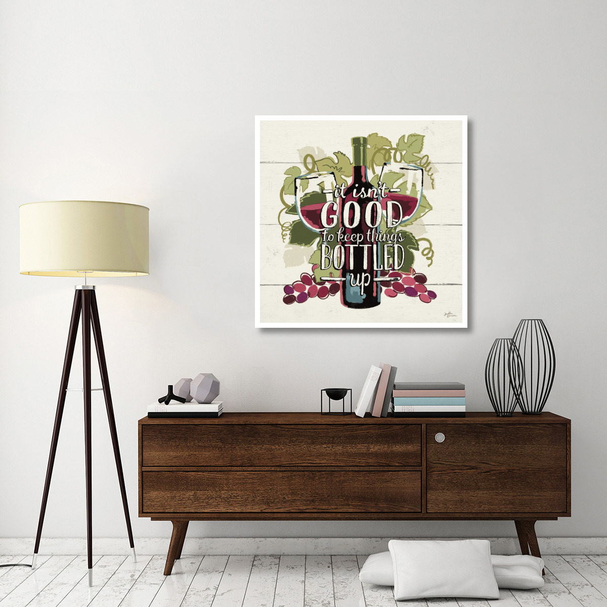 Wine and Friends III -Paper Art-42&quotx42"