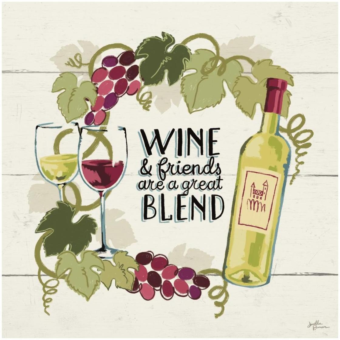 Wine and Friends V -Paper Art-26&quotx26"