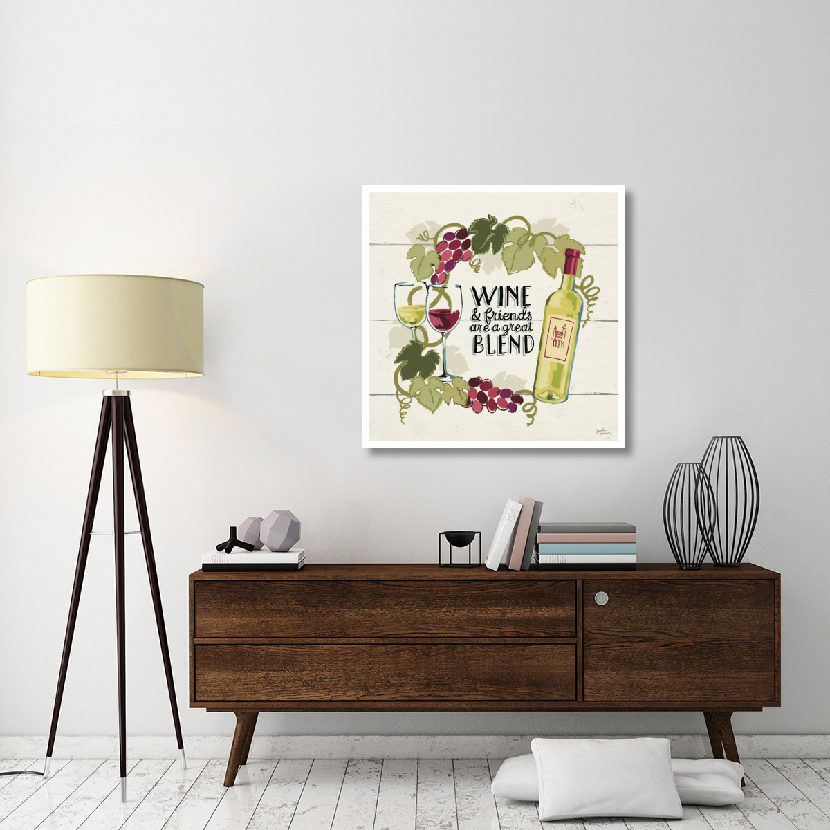 Wine and Friends V -Paper Art-38&quotx38"