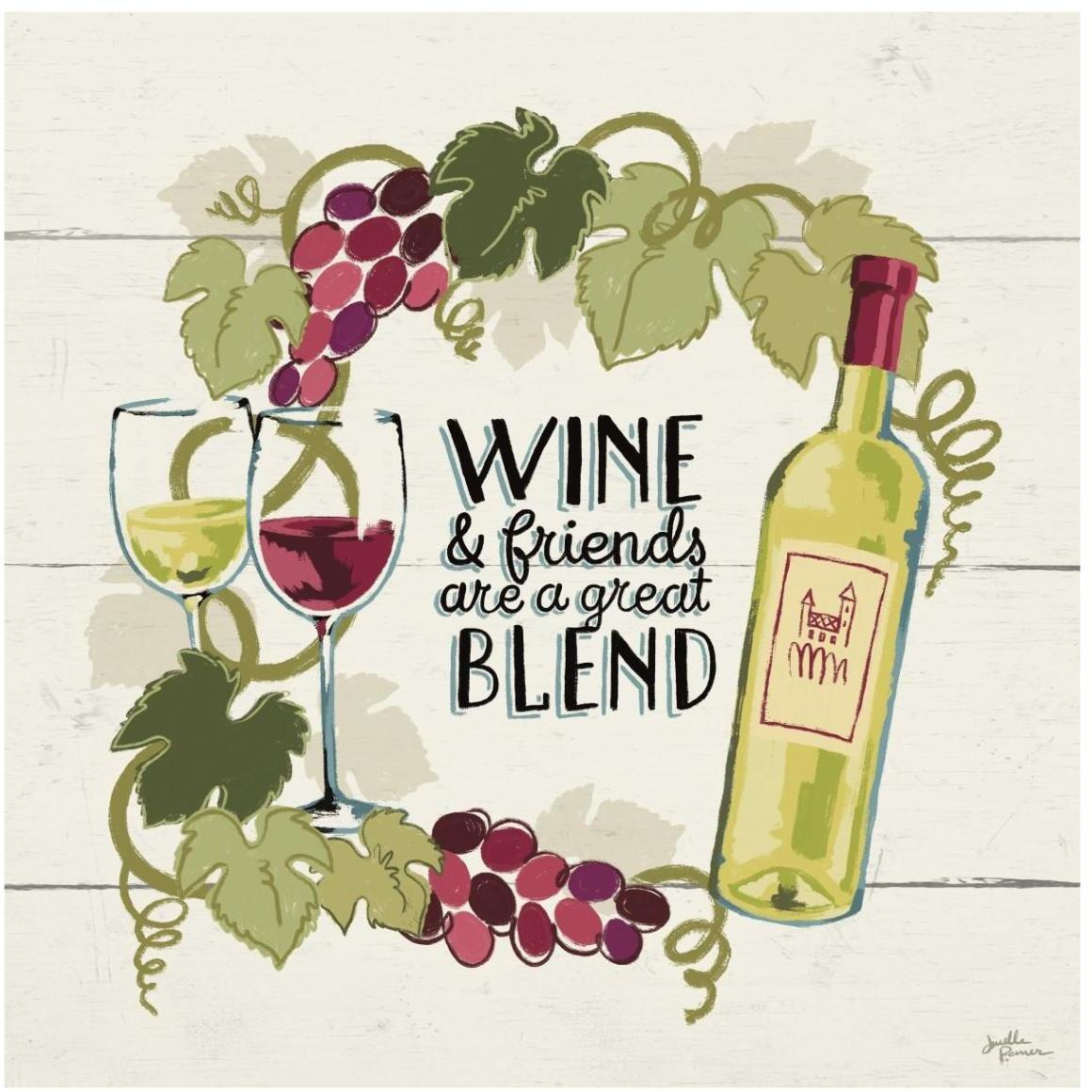 Wine and Friends V -Paper Art-42&quotx42"