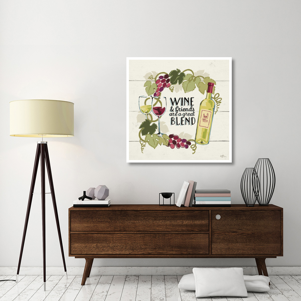 Wine and Friends V -Paper Art-42&quotx42"