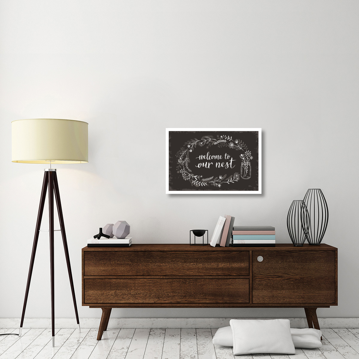 Our Nest I Black -Paper Art-32&quotx22"