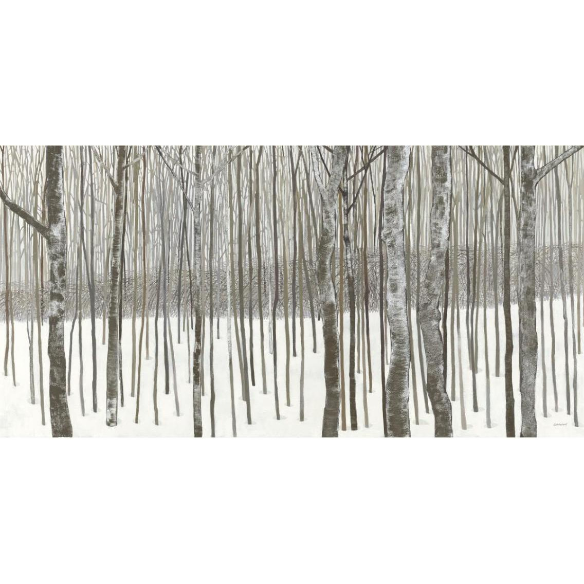 Woods in Winter -Paper Art-38&quotx20"
