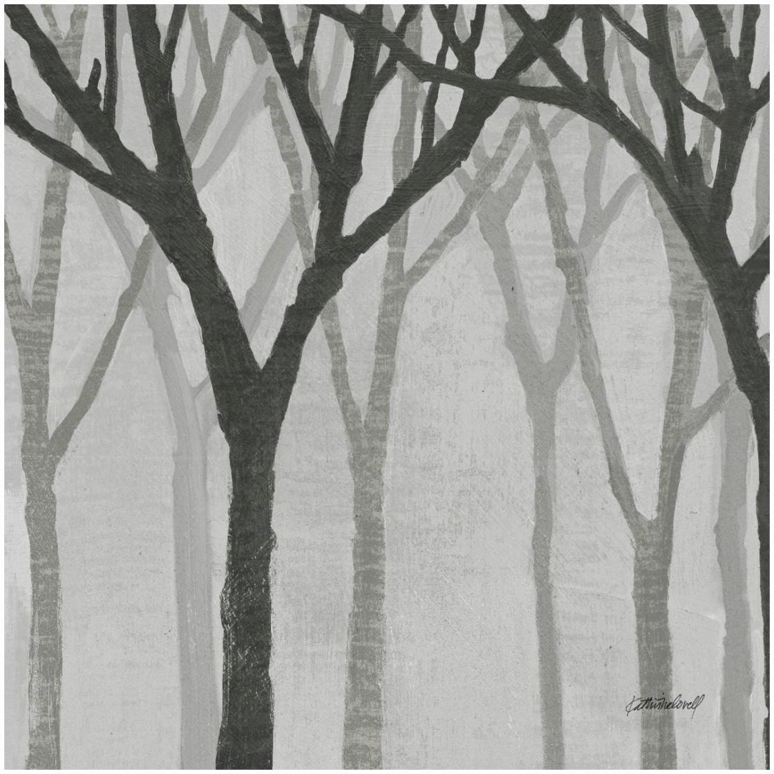 Spring Trees Greystone I -Paper Art-26&quotx26"