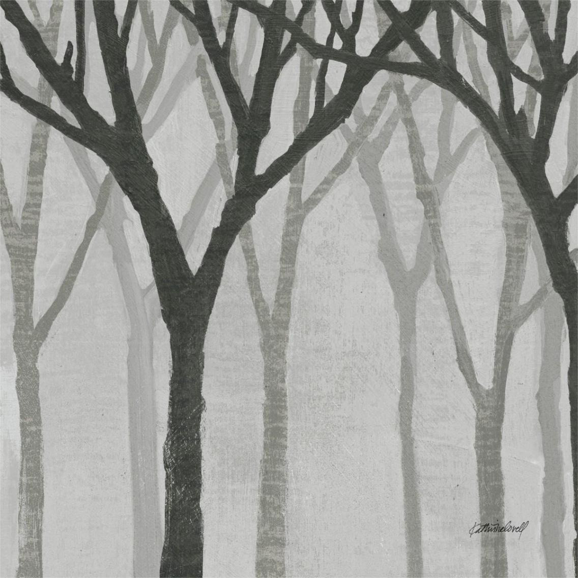Spring Trees Greystone I -Paper Art-38&quotx38"