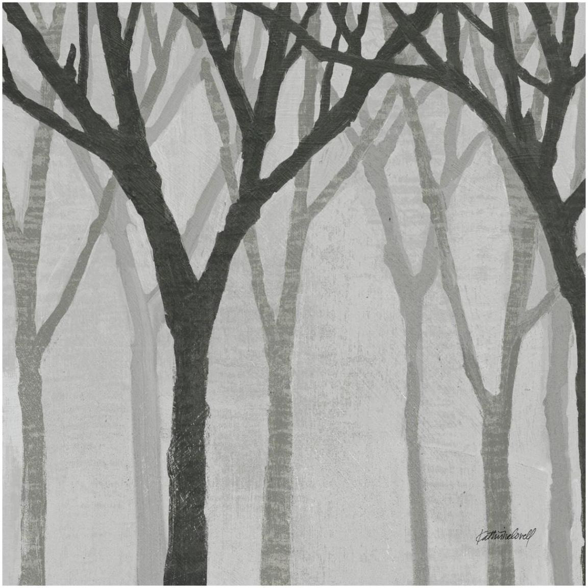 Spring Trees Greystone I -Paper Art-42&quotx42"