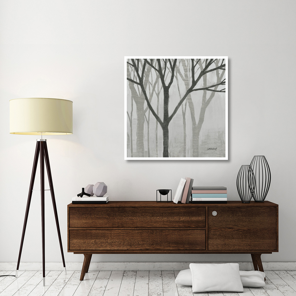 Spring Trees Greystone II -Paper Art-42&quotx42"