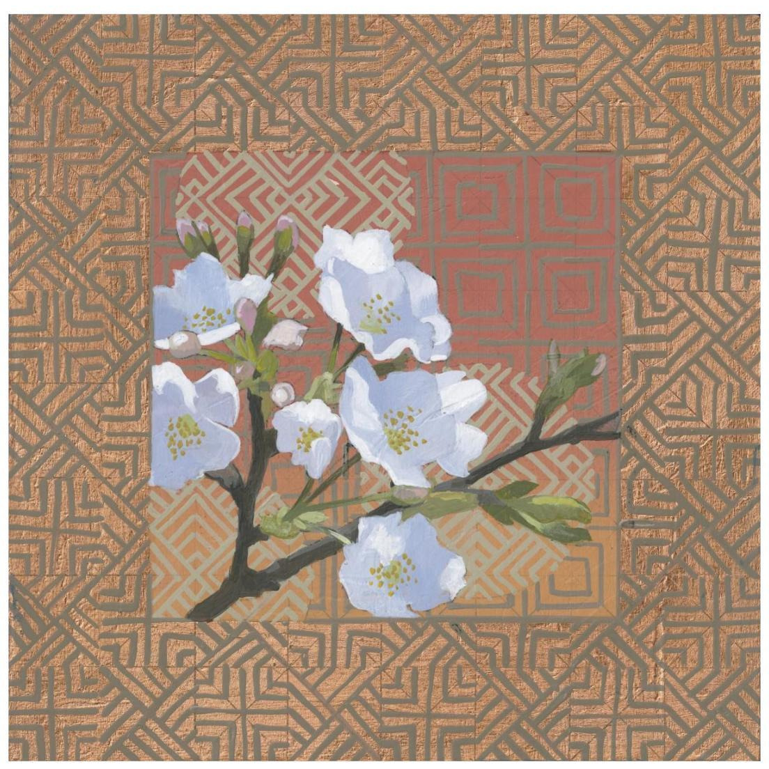 Spring Pear Blossoms -Paper Art-20&quotx20"