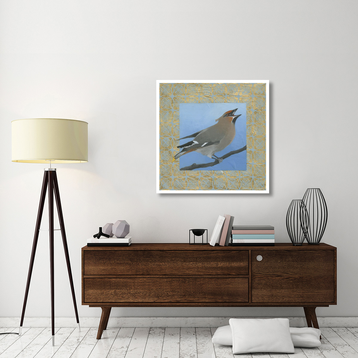 Cedar Waxwing -Paper Art-38&quotx38"