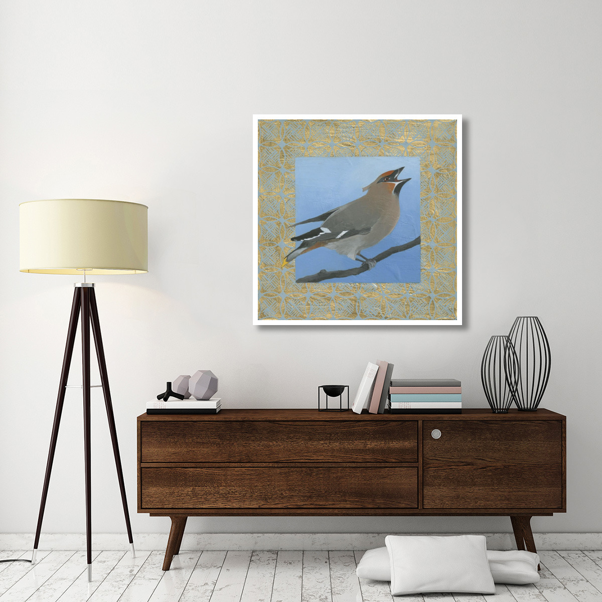 Cedar Waxwing -Paper Art-42&quotx42"