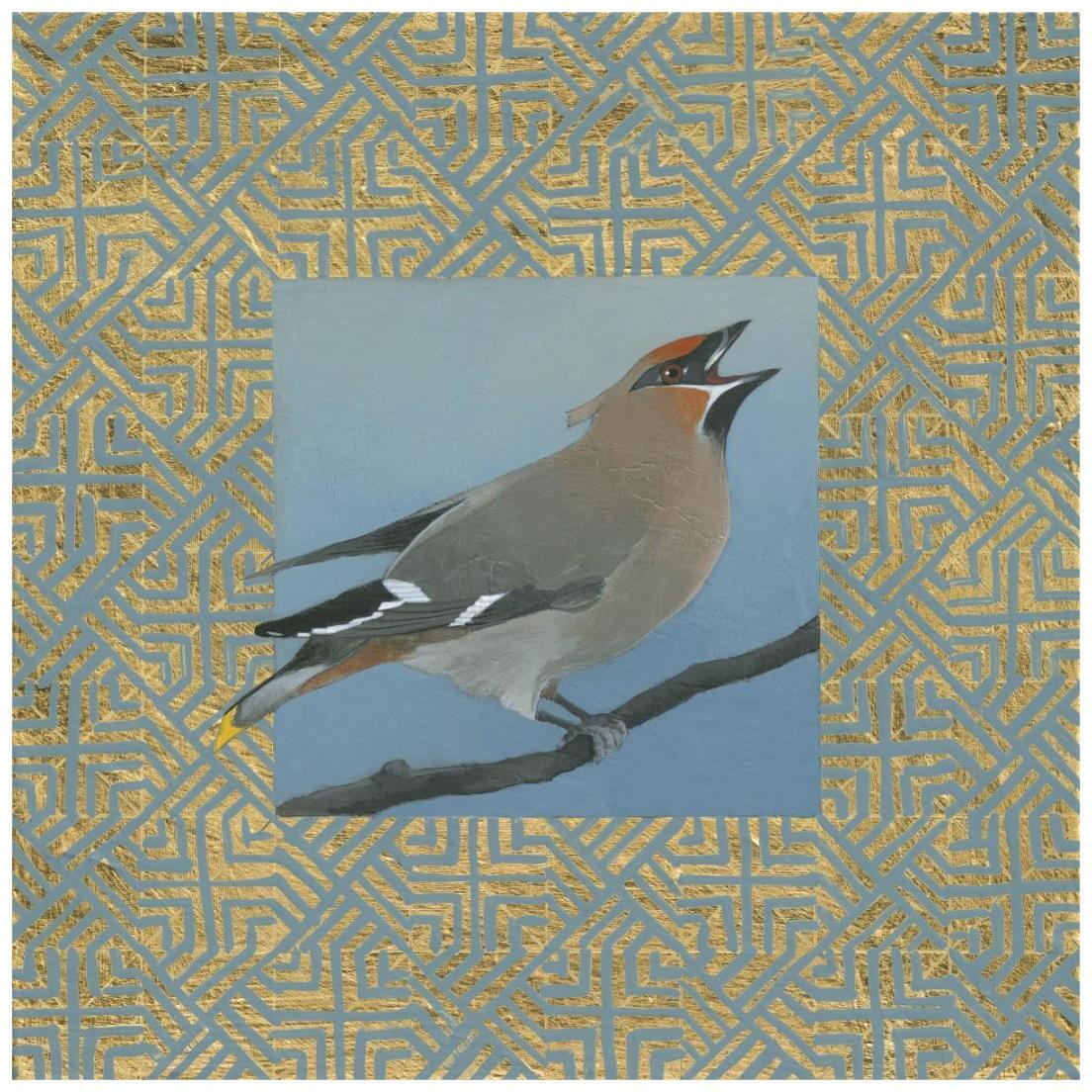 Cedar Waxwing Border -Paper Art-20&quotx20"