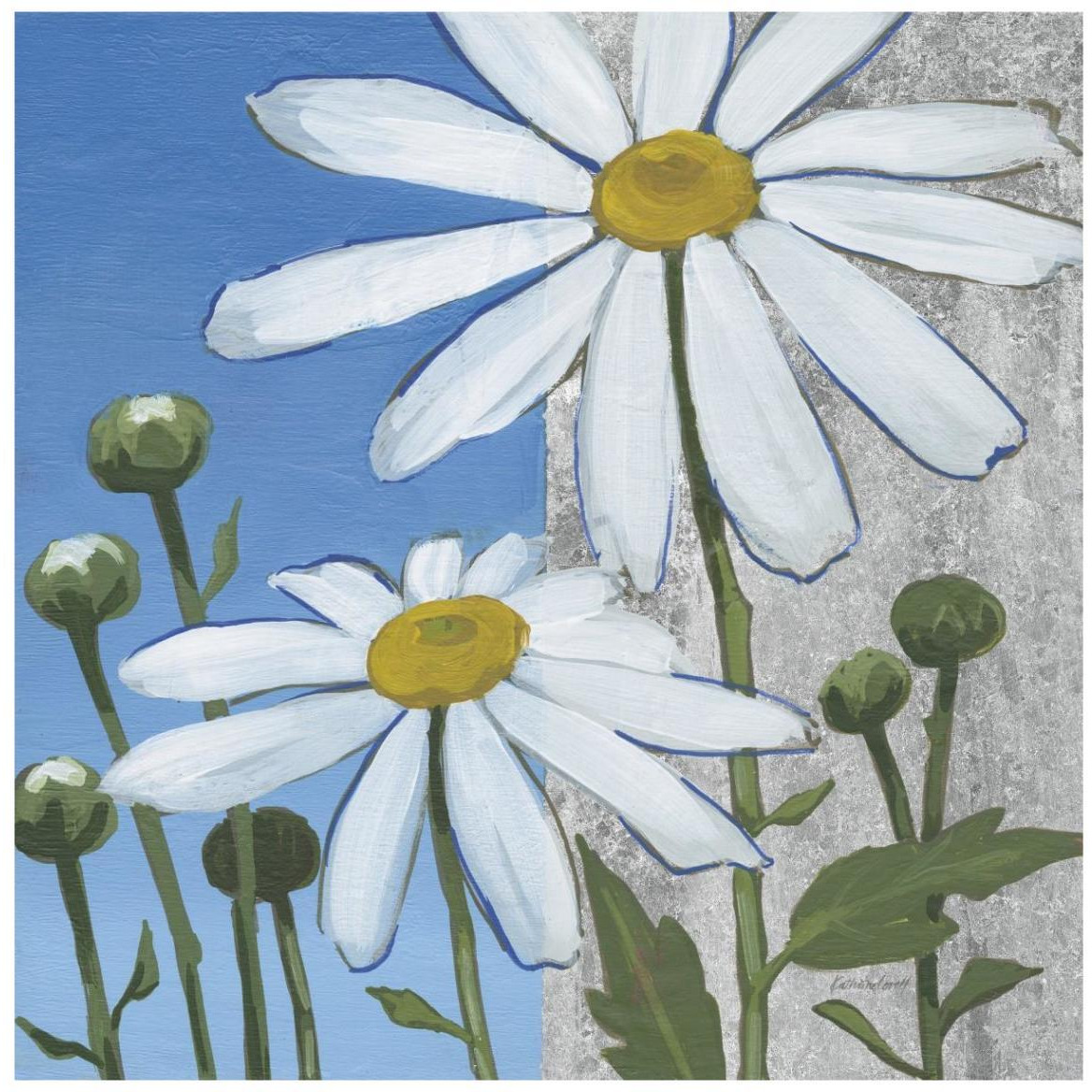 Summer Garden I Silver -Paper Art-42&quotx42"