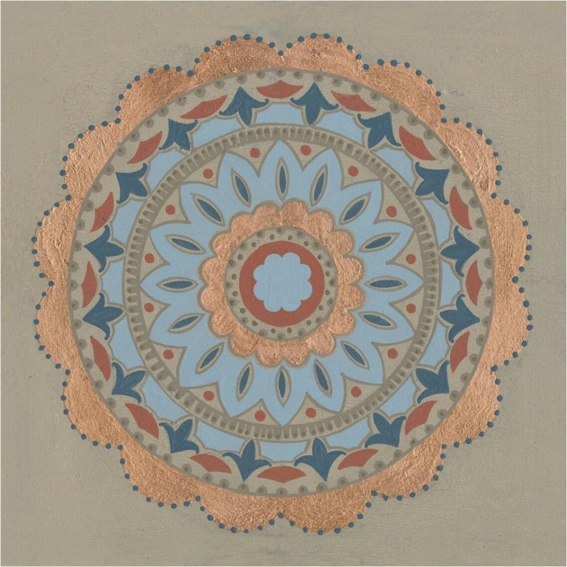 Copper Mandala I -Paper Art-38&quotx38"
