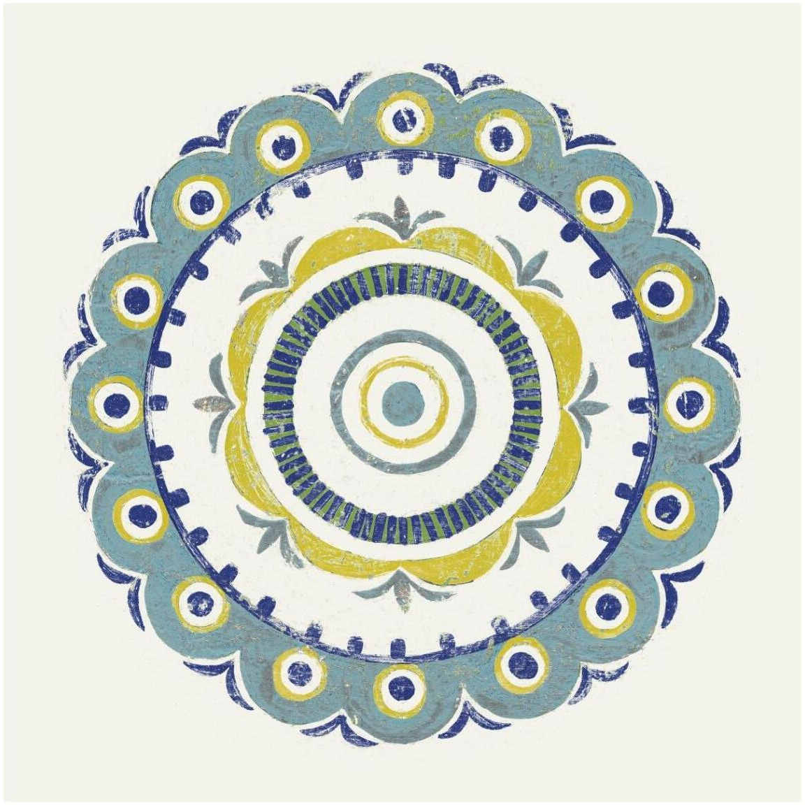 Lakai Circle II Blue and Yellow -Paper Art-42&quotx42"