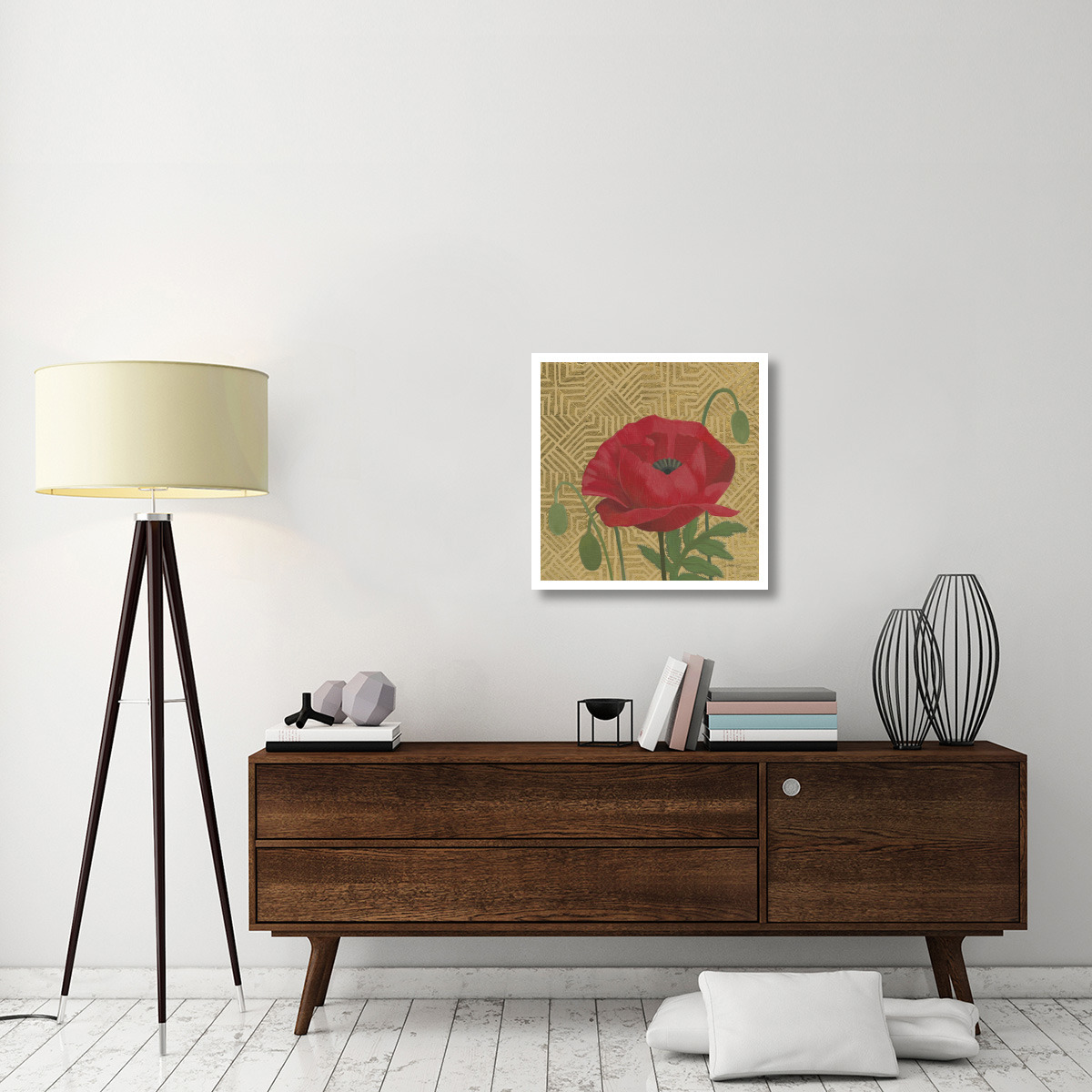 Poppy with Pattern -Paper Art-26&quotx26"