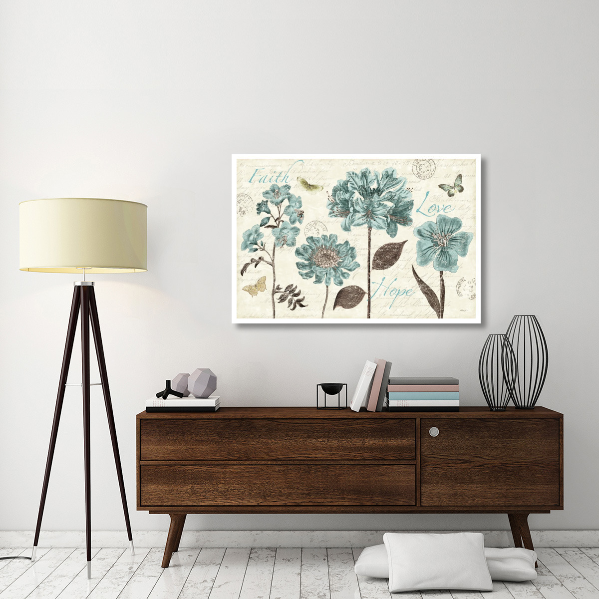 Slated Blue V -Paper Art-50&quotx34"