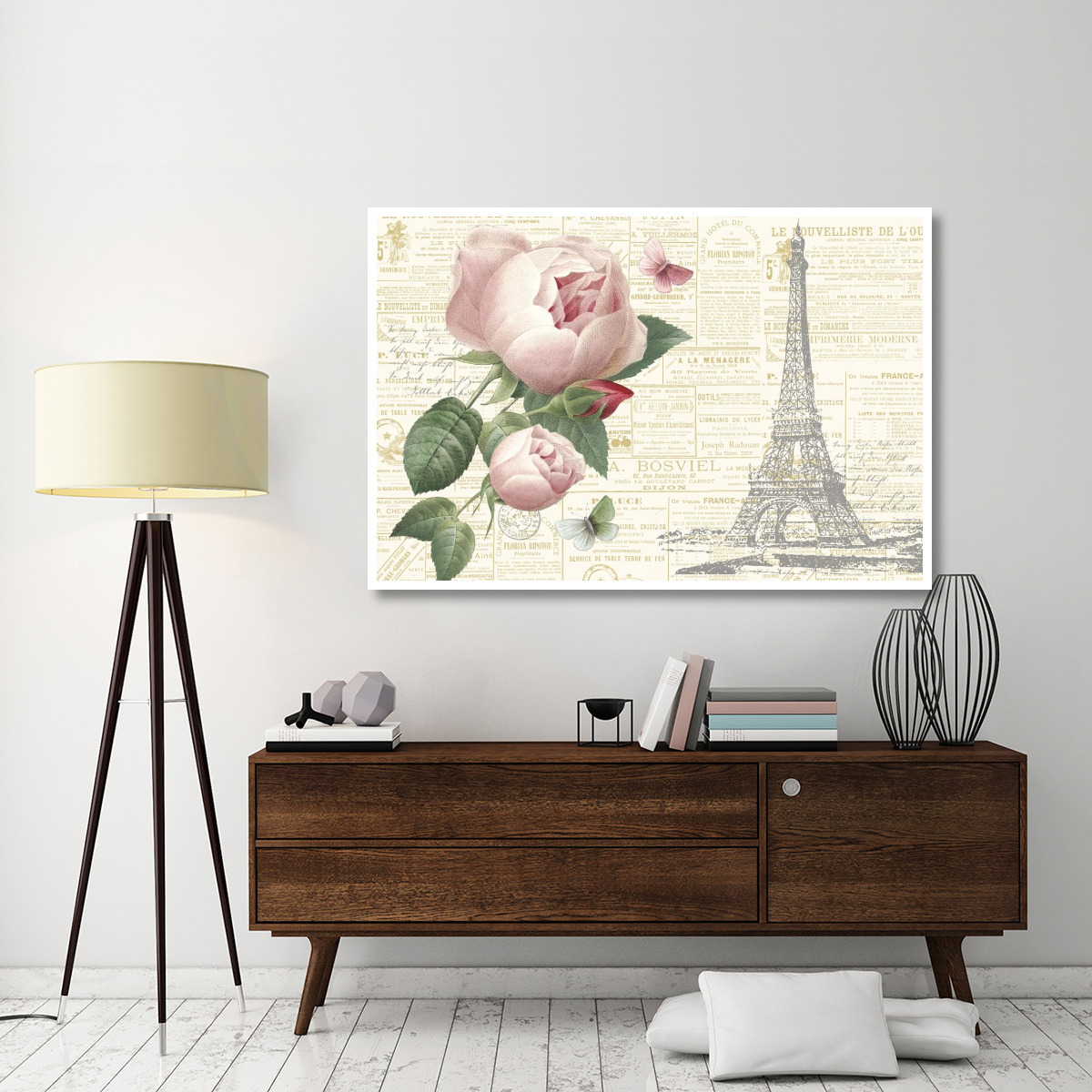 Roses in Paris II -Paper Art-62&quotx42"