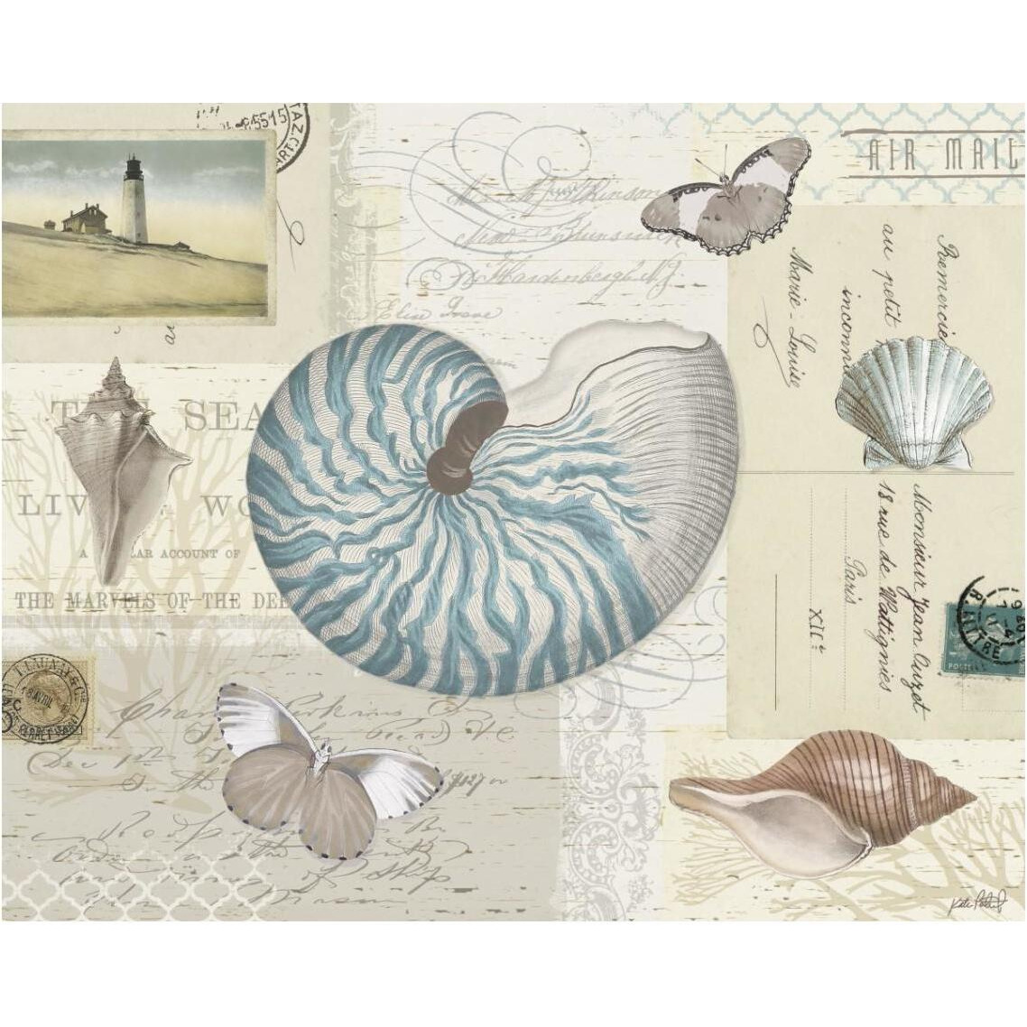 Beach Wonders I -Paper Art-37&quotx30"
