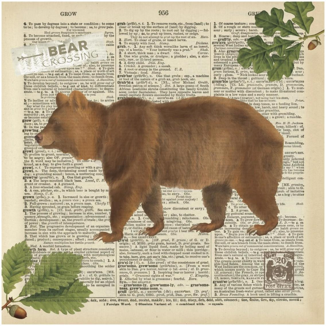 Lodge Collage II -Paper Art-32&quotx32"