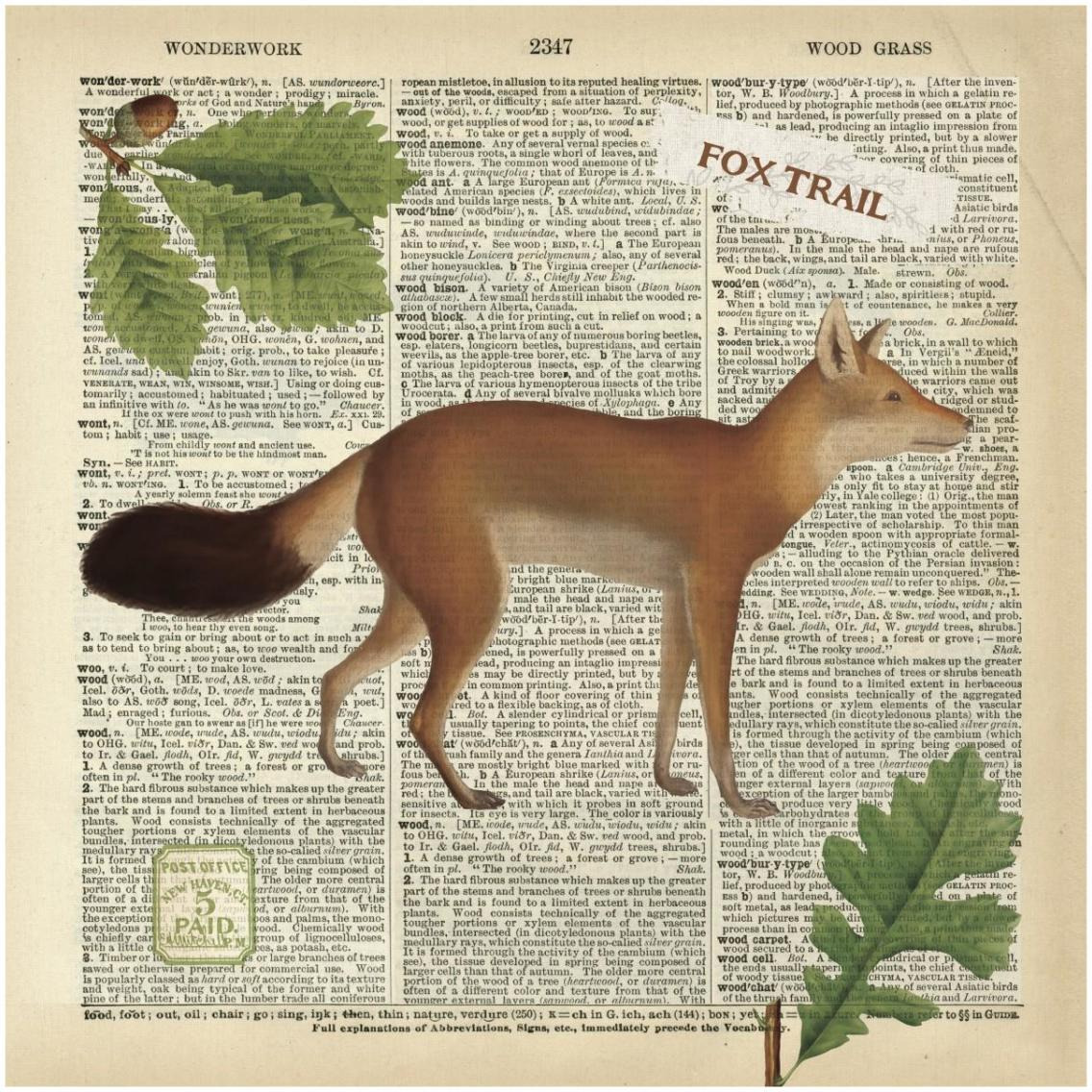 Lodge Collage IV -Paper Art-32&quotx32"