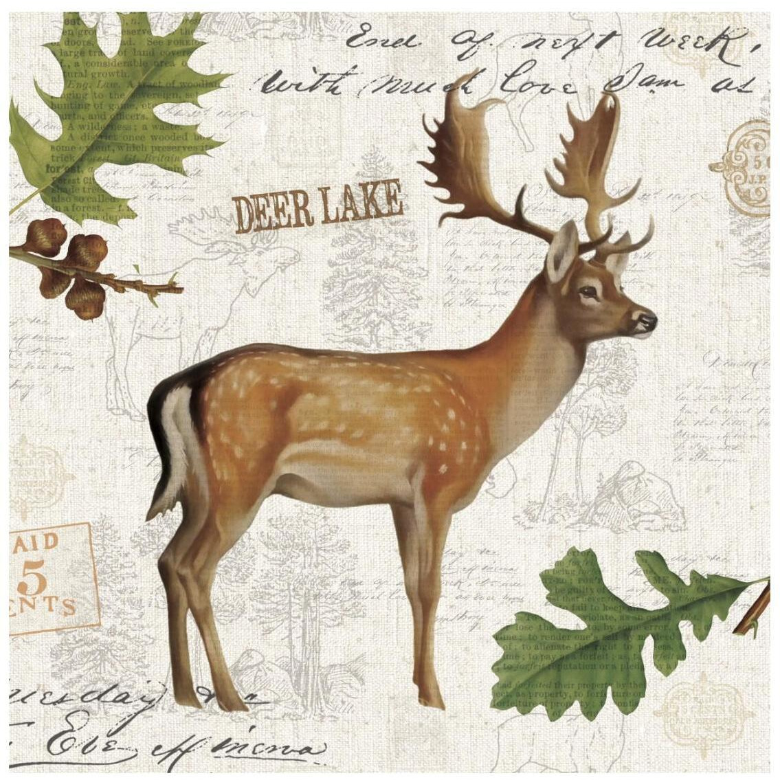 Lodge Collage VII -Paper Art-26&quotx26"