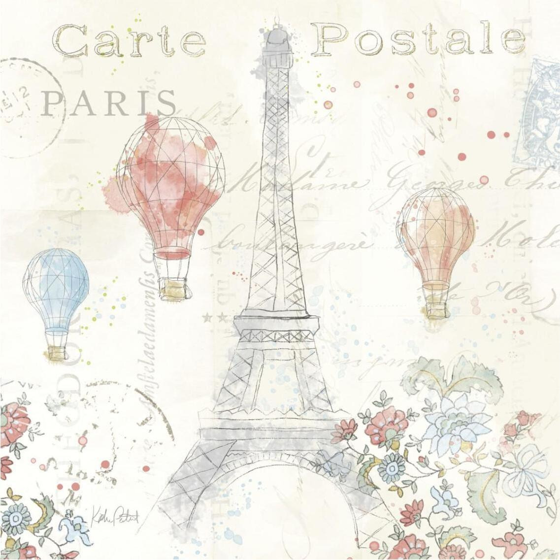 Lighthearted in Paris IV -Paper Art-38&quotx38"