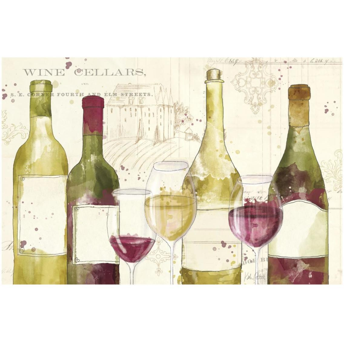 Chateau Winery I -Paper Art-32&quotx22"