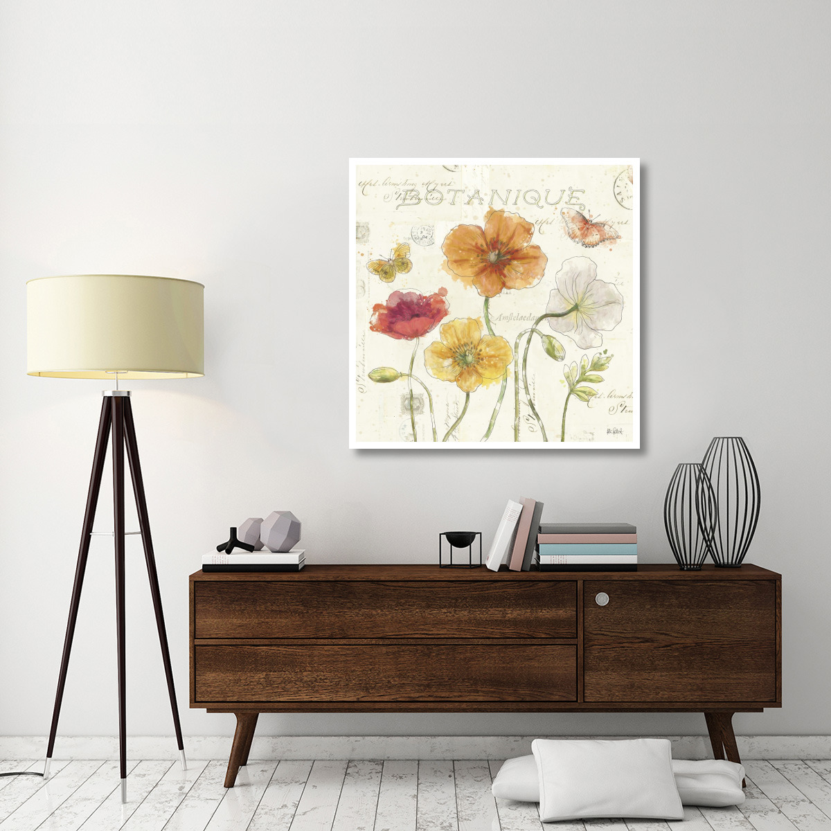Painted Poppies II -Paper Art-42&quotx42"