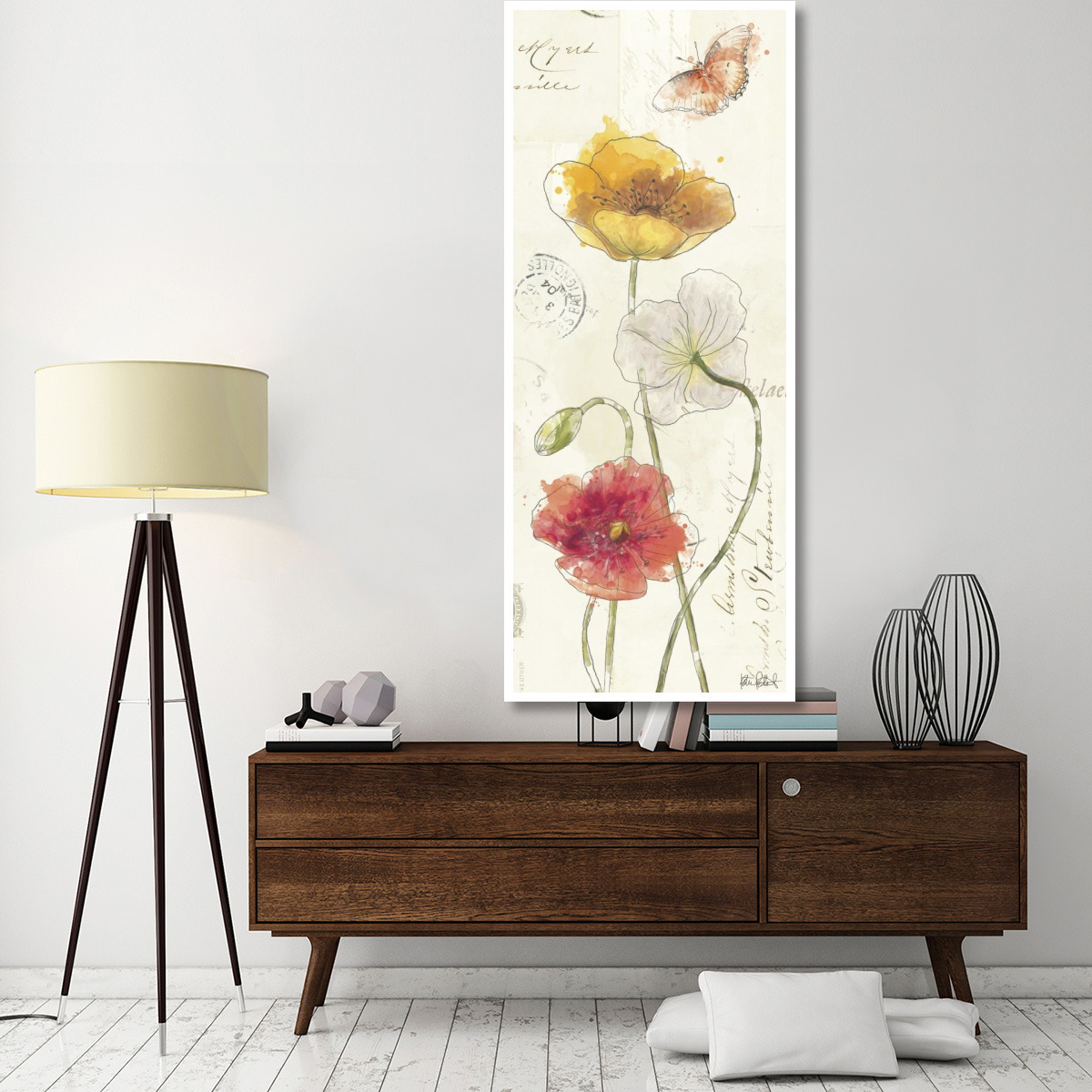 Painted Poppies VII -Paper Art-32&quotx77"