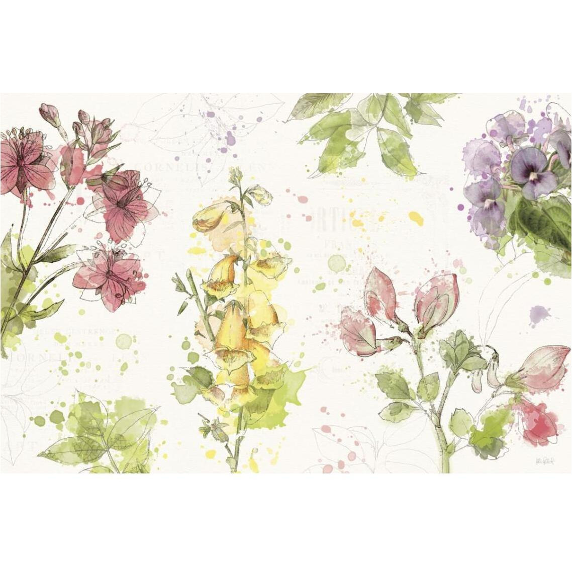 Floral Splash I -Paper Art-38&quotx26"
