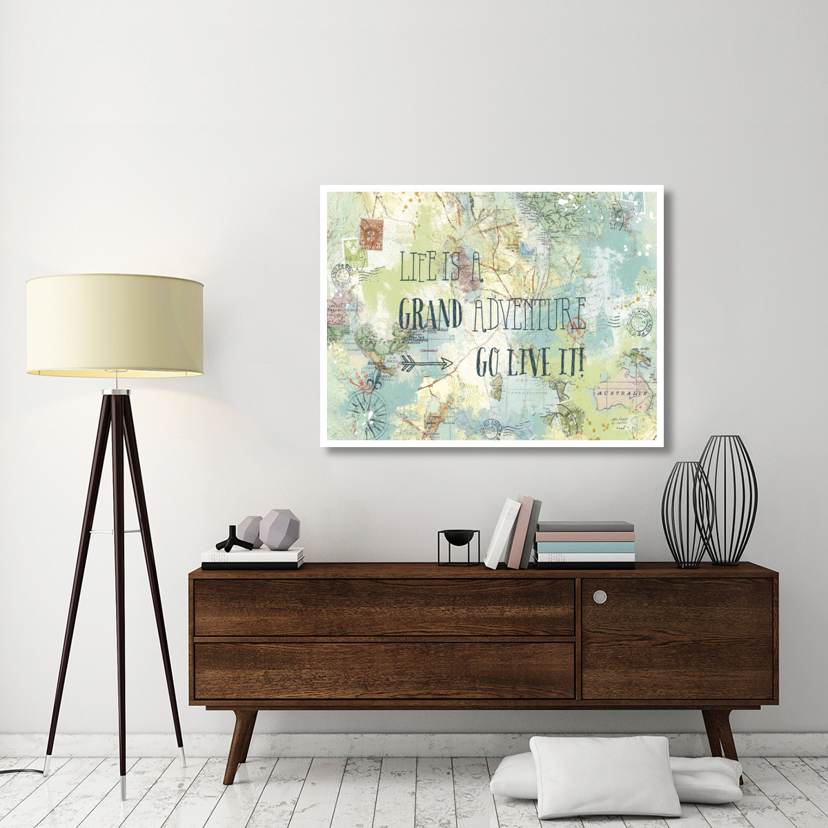 Map Sentiments I -Paper Art-50&quotx38"