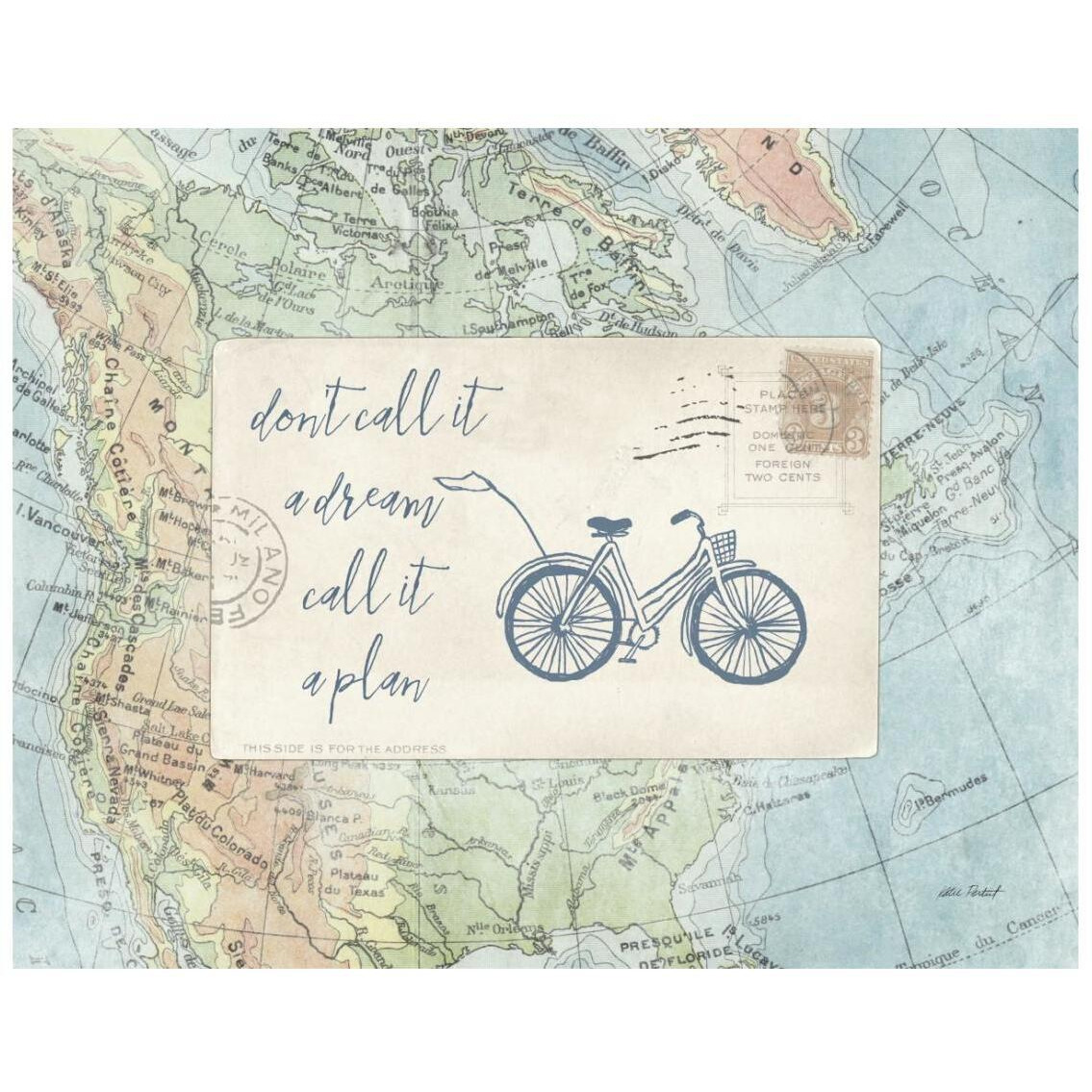 Travel Posts I -Paper Art-26&quotx22"