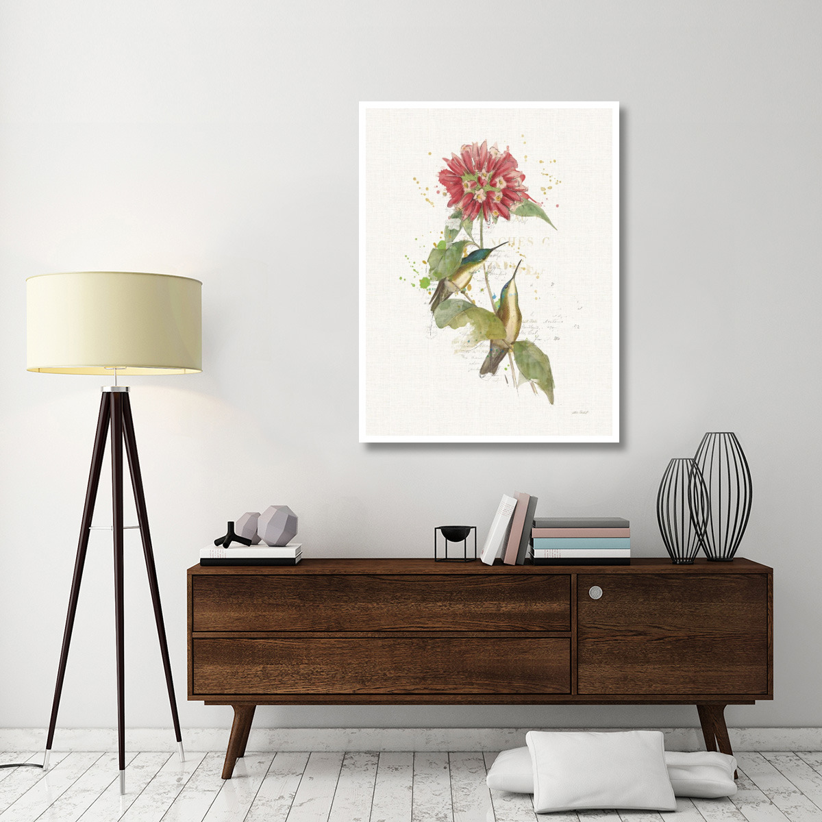 Colorful Hummingbirds I -Paper Art-38&quotx50"
